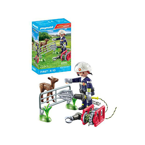 PLAYMOBIL 71467 Action Heroes misión de bomberos rescate de animales