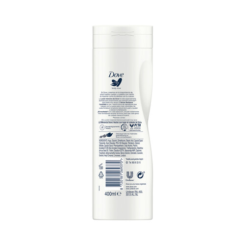 DOVE Crema coporal nutrición intensa, para pieles muy secas DOVE Body love 400 ml.