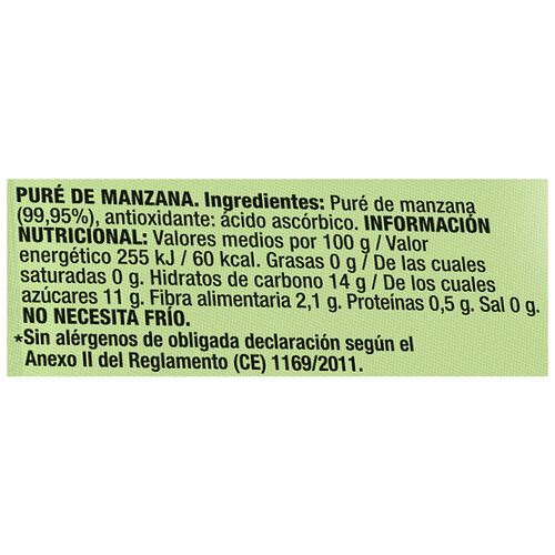 CAMPOFRÍO Healthcare Puré de manzana 100 g.