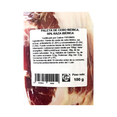 IGLESIAS Maletin paleta de cebo ibérica 50% raza ibérica 900 g.