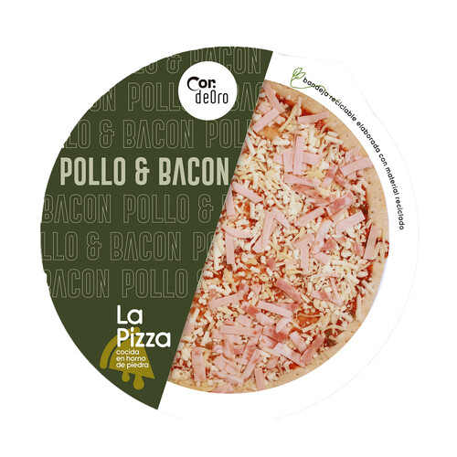 DEORO Pizza de pollo y bacon 400 g.