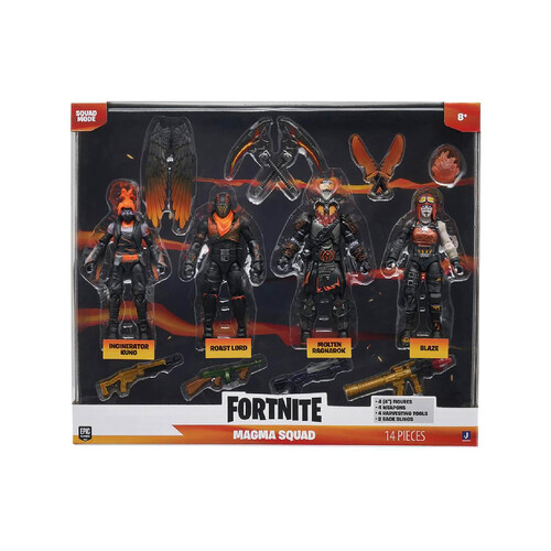 Pack 4 figuras Magma Squad, FORTNITE.