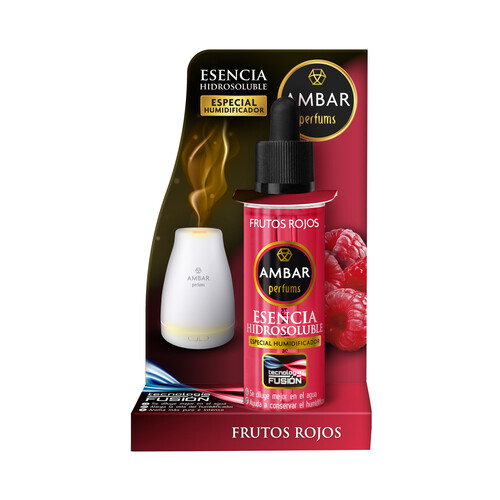 AMBAR Esencia hidrosoluble especial para humidificador con aroma a frutos rojos.