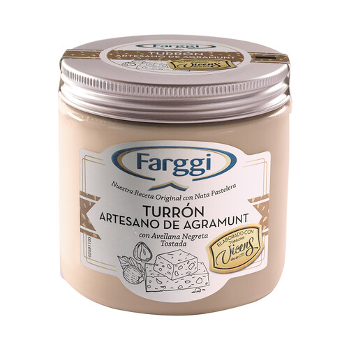 FARGGI Tarrina de helado de turrón artesado de Agramunt con avellana negreta tostada 450 ml.