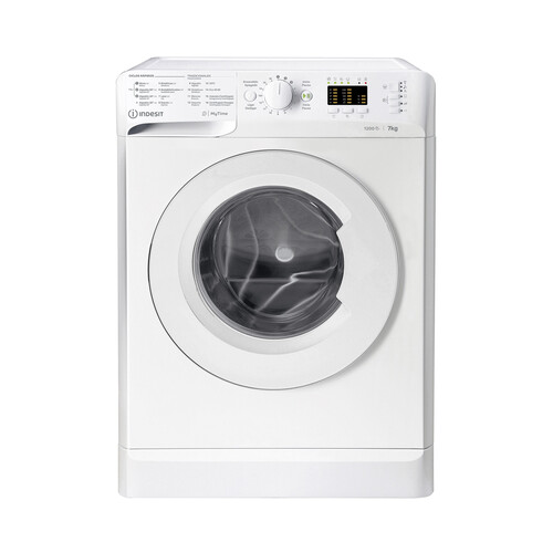 Lavadora INDESIT MTWA 71252 W SPT 7KG, Clasificación energética: E, 1200RPM, H: 85cm, A: 59,5cm F: 54cm.