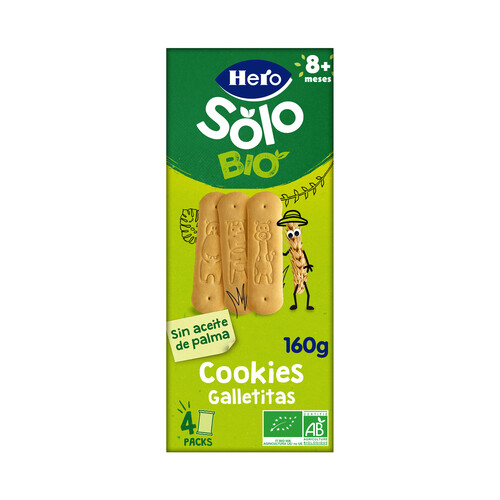 HERO Solo bio Galletitas (cookies) ecológicas a base de cereales, a partir de 8 meses 160 g.