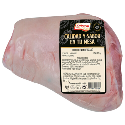 EMCESA Codillo salmuerizado, elaborado sin gluten y envasado al vacio.