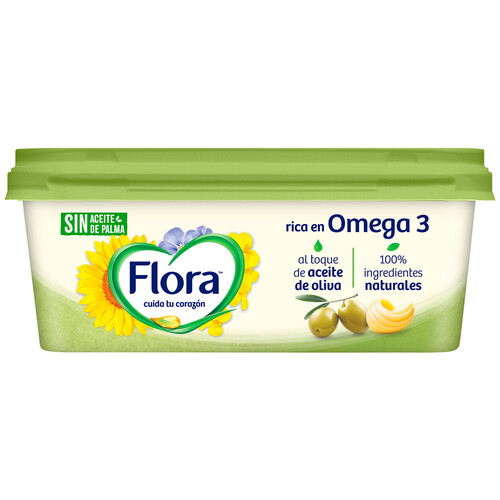 FLORA Materia grasa para untar vegetal 59% con aceite de oliva  225 g.