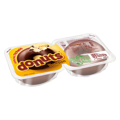 DONUTS Rosquillas bañadas de chocolate DONUTS BOMBON 2 uds. 110 g.