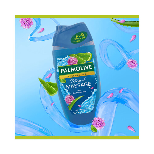 PALMOLIVE Thermal spa mineral massage Gel para ducha o baño con sal marina y aloe vera 500 ml.