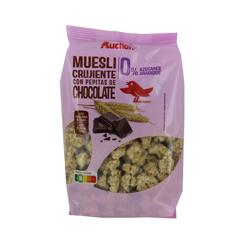 PRODUCTO ALCAMPO Muesli crujiente con pepitas de chocolate sin azúcares añadidos 500 g.