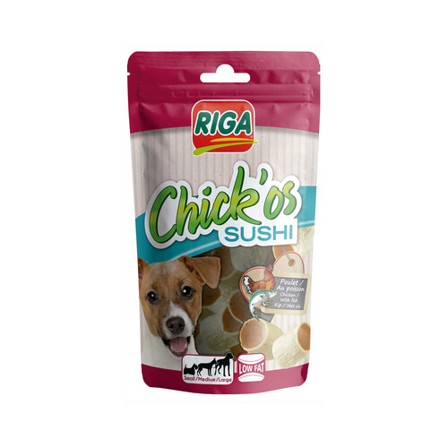 RIGA Snacks para perros chick´os sushi 100 gr.