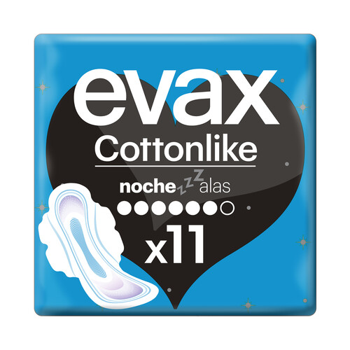 EVAX Compresas de noche con alas EVAX Cottonlike 11 uds.