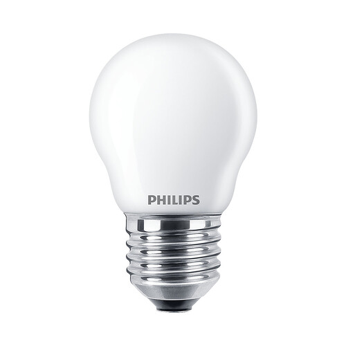 Pack de 2 bombillas Led E27, 4,3W=40W, luz cálida 2700K, 1050lm, PHILIPS.