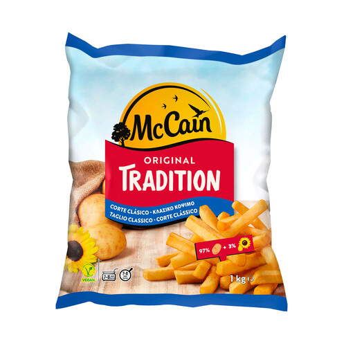 McCAIN Patatas prefritas con corte clásico y ultracongeladas McCAIN Tradition 1 kg.