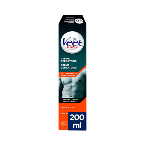 VEET Crema depilatoria corporal para hombre, para todo tipo de pieles VEET Men 200 ml.