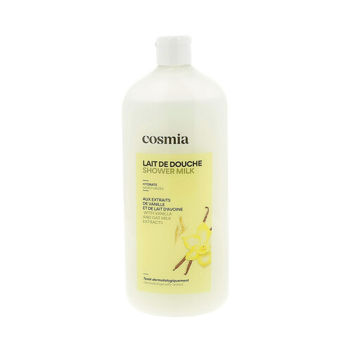 COSMIA Gel para baño o ducha (leche de ducha), con extractos de vainilla y leche de avena 750 ml.