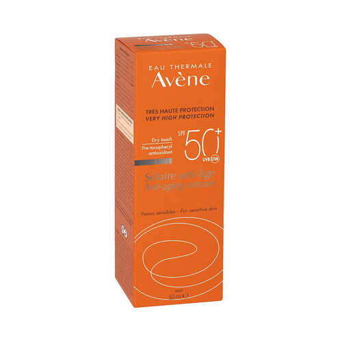 THERMALE AVÉNE Protector solar facial antiedad con FPS 50+ (muy alto), para pieles sensibles 50 ml.