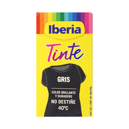 IBERIA Tinte para ropa de color gris (permite teñir a baja temperatura 40ª) IBERIA 1 ud.