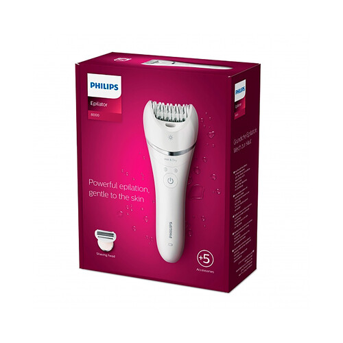 Depiladora PHILIPS Wet & Dry BRE710/00, uso sin cable y +5 accesorios.