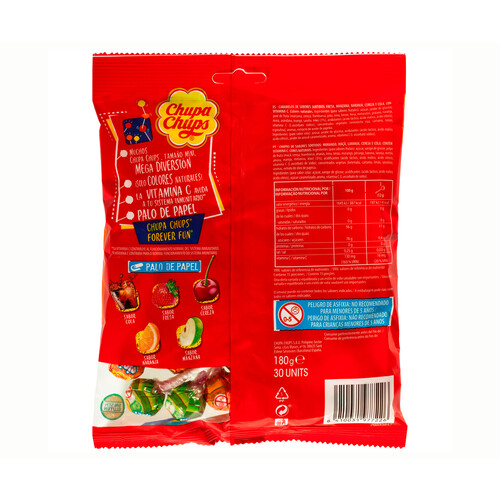 CHUPA CHUPS Caramelo con palo chupa chups minis halloween 30 uds 180 g