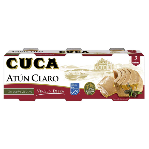 CUCA Atún claro en aceite de oliva virgen extra pack 3 uds. x 67 g.