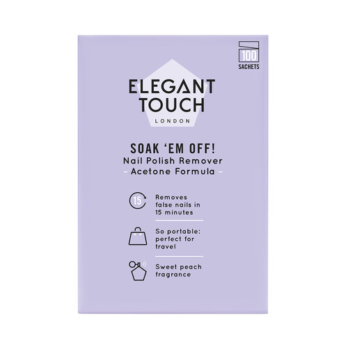 ELEGANT TOUCH Sobres individuales para retirar uñas postizas 100 uds.