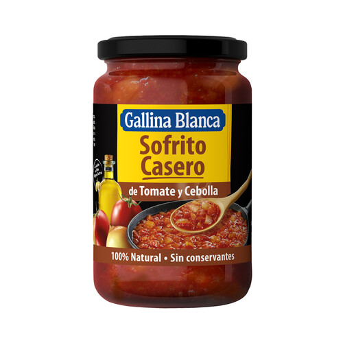 GALLINA BLANCA Sofrito de tomate y cebolla troceados frasco 350 g.