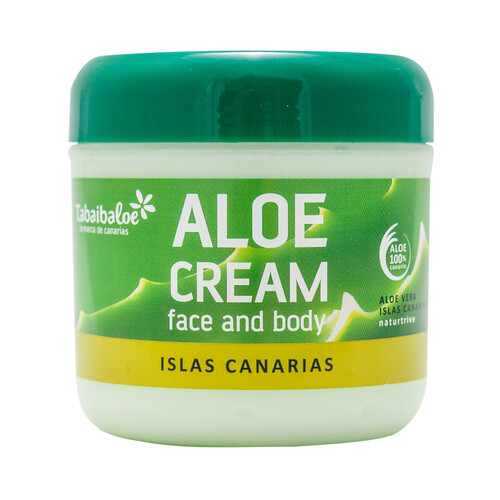 TABAIBALOE Crema facial y corporal con aloe vera 100% natural 300 ml.