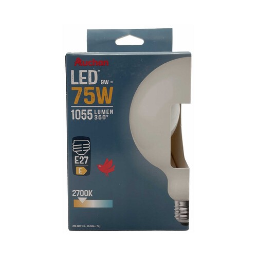 Bombilla Led E27, 9W=75W, luz cálida, 1055lm, PRODUCTO ALCAMPO.