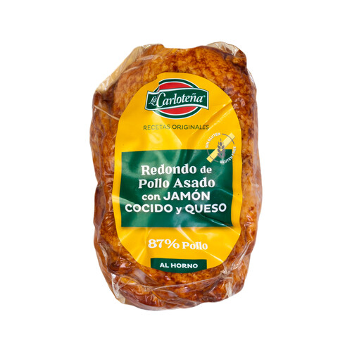 LA CARLOTEÑA Redondo de pollo al horno relleno de jamón cocido y queso LA CARLOTEÑA 340 g.