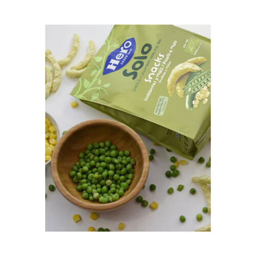 HERO Solo Snacks de guisantes y maíz de origen 100% ecológicos, a partir de 10 meses 40 g.