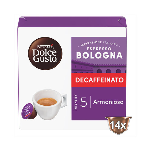 NESCAFÉ DOLCE GUSTO Café capsulas descafeinado bologna 14 uds 77 g 