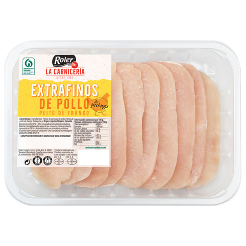 ROLER La carniceria Pechuga de pollo en filetes extrafinos 320 g.