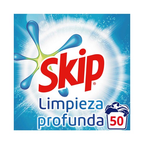 SKIP Limpieza profunda Detergente en polvo para lavadora 50 ds. 2.5 kg.