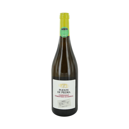 PUENTE DE PIEDRA Vino blanco Chardonnay fermentado en barrica con D.O. Cariñena botella 75 cl.