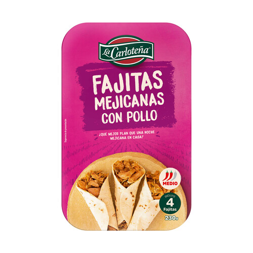 LA CARLOTEÑA Fajitas mejicanas con pollo 230 g.