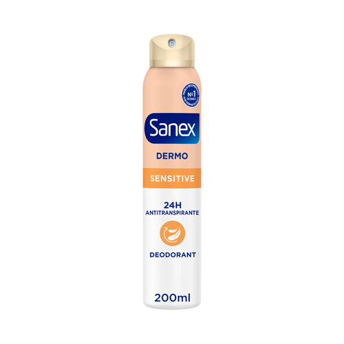 SANEX Dermo sensitive Desodorante en spray para mujer con protección anti transpirante hasta 24 horas 200 ml.