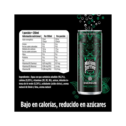 MAISON PERRIER Bebida energética con sabor a lima limón, 25 cl. 