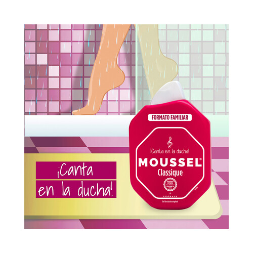 MOUSSEL Gel para baño o ducha con aceites esenciales naturales MOUSSEL Classique 900 ml.