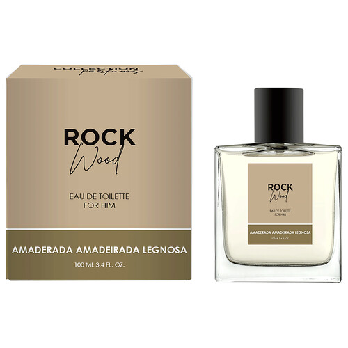 ROCK Wood Eau de toilette para hombre con vaporizador en spray de 100 ml.