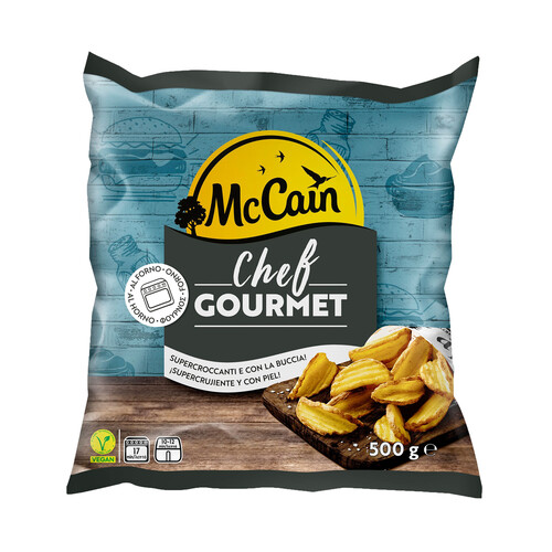 McCAIN Patatas con piel, prefritas, supercrujientes y congeladas McCAIN Chef gourmet 500 g.