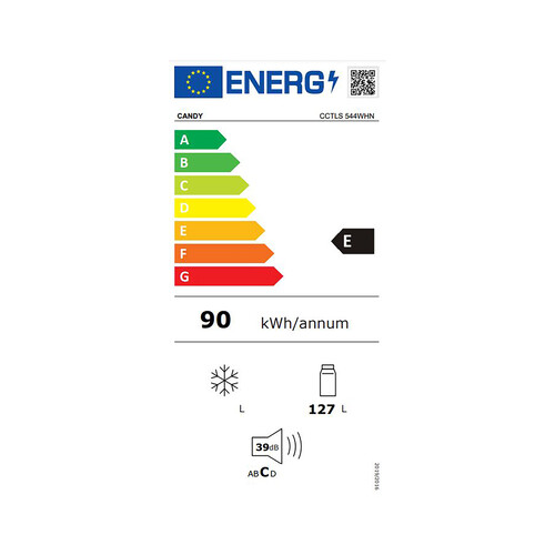 Table top CANDY CCTLS 544WHN, Cíclico, clasificación energética: E, H: 85cm, A: 55cm, F: 58cm, capacidad total: 109L.