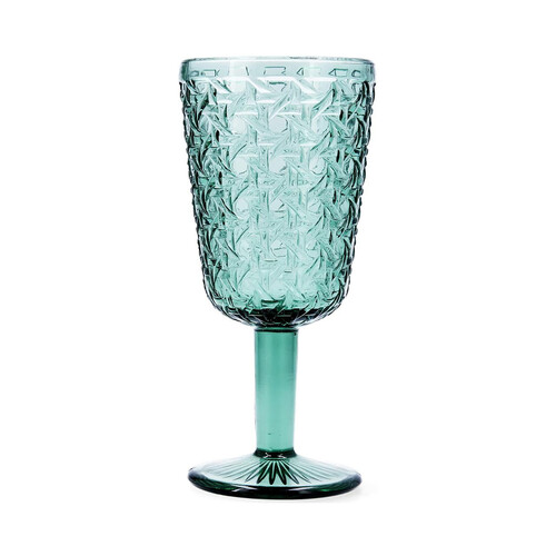 Copa de vino fabricada en vidrio de 28,5cl, color verde, Ágata BIDASOA.