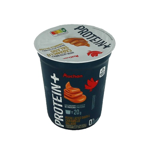 AUCHAN Protein + Postre lácteo con alto contenido en proteina y sabor a caramelo salado 200 g. Producto Alcampo