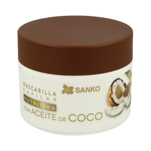 SANKO Mascarilla capilar con aceite de coco, para cabellos secos y castigados SANKO 300 ml.
