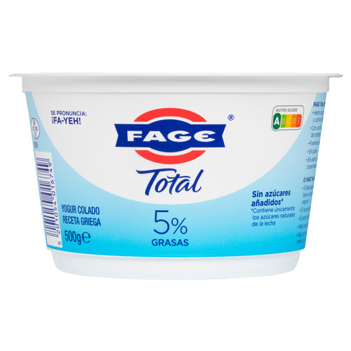 FAGE Yogur natural colado receta griega, con tan sólo 5% materia grasa Total 500 g.