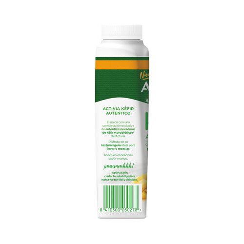 ACTIVIA de Danone Kéfir con probióticos y sabor a mango 314 ml.