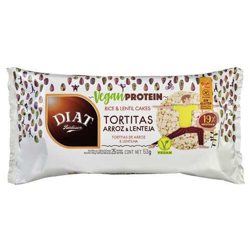 DIAT RADISSON Tortitas de arroz con lentejas, sin gluten 53 g