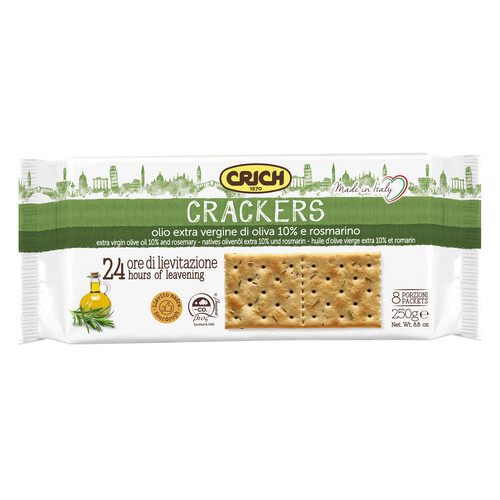 CRICH Crackers con aceite de oliva virgen extra y romero 250 g.